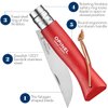 Opinel Colorama Series No. 8 - Stainless Steel Everyday Carry Folding Pocket Knife with Leather Strap, Painted Hornbeam Handles