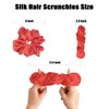 Silk Scrunchies,Elastic Bands Ponytail Holder Silk Satin No Damage, Soft Satin Scrunchies,Hair Accessories Hair Scrunchies Suitable for Women Girls for Thick Thin Fine Curly hair (Red)