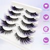 Colored Lashes Fluffy Mink Eyelashes Blue End, 20mm Dramatic Cat-Eye Lashes that Look Like Extensions Wispy Faux Mink False Eyelashes Natural Look(5W-Blue)