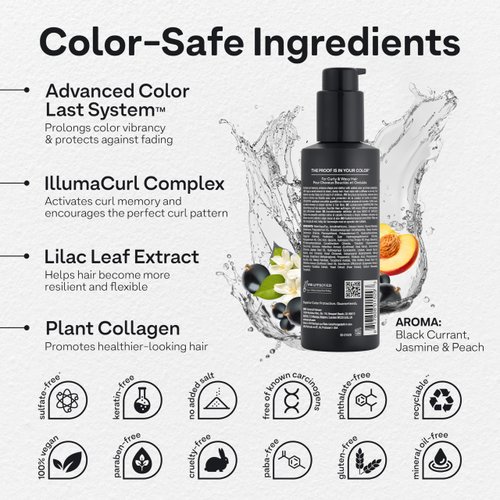 Colorproof Tru Curl Enhancing Crème 6.4 Fl oz. Curl Creme with Black Currant, Jasmine & Peach Scent, Anti-Frizz, Humidity Control & Nourishing Curl Cream for Curly Hair Formula