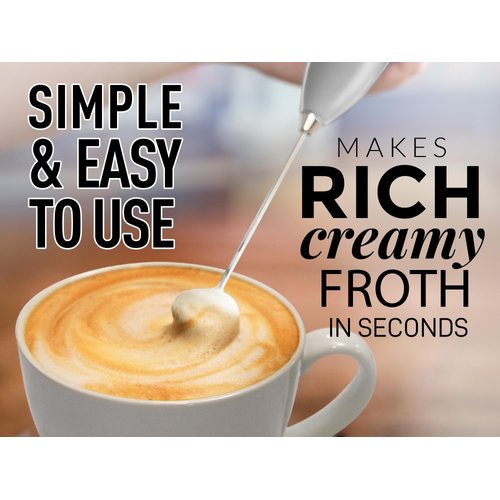 Zulay Powerful Milk Frother for Coffee with Upgraded Titanium Motor - Handheld Frother Electric Whisk, Milk Foamer, Mini Mixer & Coffee Blender Frother for Frappe, Latte, Matcha, No Stand - Silver