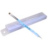 Ivy L 2- Way French Gel Acrylic Nail Art Kolinsky Brush with Dotting Tool for Professional Manicure Cuticle Clean up Nail Art Design (Size # 10, Blue Marble)