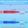 ROADPLUM 120Pcs Interdental Brushes 2 Sizes, 360° Bendable Soft Bristles Braces Brush Dental Brushes Between Teeth Gum Interdental Brushes for Gum Braces Oral Teeth Cleaning Tool