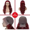 13x4 Body Wave Hd Lace Front Wigs Human Hair Pre Plucked 99j Burgundy Lace Front Wigs Human Hair Glueless Wine Red Wig Red Lace Front Wigs Human Hair Wigs for Women with Baby Hair 180 Density 28 Inch