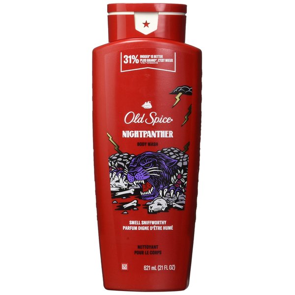 Old Spice Body Wash for Men, Nightpanther, Long Lasting Lather, 21 Fl Oz, 5.476 Lb