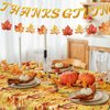 FULJOOY 4 Pcs Fall Tablecloth Sets 2 Maple Leaf Plastic Table Cover and 2 Banner Thanksgiving Tablecloth Maple Leaves Table Cloth Waterproof Thanksgiving Rectangle Tablecloth for Harvest Holiday Party