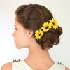 Fiada 16 Pieces Sunflower Headbands Set Including 6 Pieces Sunflower Crown, 2 Pieces Sunflower Hair Clips, 8 Pieces Sunflower Hairpins for Women Wedding Hair Accessories
