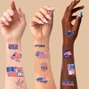 Independence Day Temporary Tattoo, 4th of July Waterproof Body Art Stickers, American Flag Fake Tattoos,Red White and Blue Party Supplies