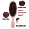 Boar Bristle Detangling Hair Brush for Curly Fine Straight Natural Hair, Anti-frizz Paddle Detangler Brush Styling Hairbrush for Women Men, Less Pulling and Hair Breakage