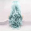 Kalisa Pastel Blue Wig for Women Long Wavy Ice Blue Free Part Wig Synthetic Lace Front Wig Heat Resistant Fiber Glueless Wigs Cosplay Darg Queen 24''