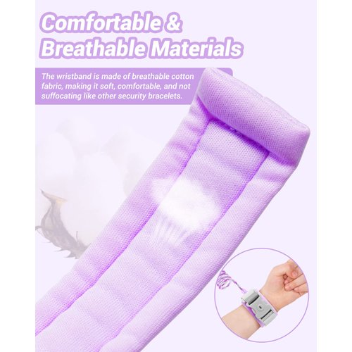 Dr.meter Anti Lost Wrist Link, 2 Pack Toddler Safety Leash with Key Lock, Reflective Child Walking Harness - Dual 8.2ft Length Blue & Purple Kids Leash for Store Mall Airport Theme Park Trip