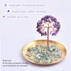 Incense Holder for Sticks, Healing Crystal Stone Money Tree Incense Burner, Ash Catcher for Yoga, Meditation and Home Decor (Purple)