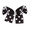 Patterned Hair Bow for Women and Girls with Silver Rhinestones 1 Piece (Polka Dot)