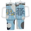 34HD Christmas Gifts for Dad from Son Daughter Wife, It's Dad Tumbler 40oz, Dad Coffee Tumbler with Handle and Straw, Best Dad Mug, Blue Dad Cup, Dad Birthday Gifts Idea