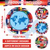 Wiooffen 80Pcs International World Flags Plates Around the World Globe Party Tableware Decorations International Flags 7'' Paper Cake Dessert Dinner Plates for Travel Trip Retirement Party Supplies