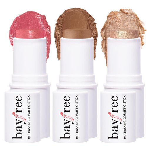 bayfree 3 PCS Makeup Cream Contour Stick Set, Highlighter Stick & Bronzer Stick & Blush Stick, Long Lasting, Natural Face Contour, Dewy & Matte Finish, Multi Stick Trio for All Skin