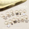NAISKA Hair Clips 12pcs, Gold Butterfly Braid Charms, Star Hair Cuffs, Crystal Rhinestone Dreadlocks Accessories, for Women and Girls