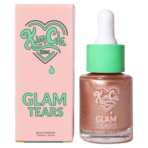 KimChi Chic Beauty Glam Tears Liquid Highlighter, Cheek Shimmer and Body Glitter, Sun-Kissed and Glowing Skin, Luminous Finish, Non-Vegan Makeup, Silk Highlighter, 0.56 fl oz