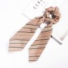 DINPREY 6 Pcs Stripe Scarf Scrunchies Silk Satin Scarf Chiffon Scrunchies Gingham Stripe Hair Scarves Soft Plaid Scarf Hair Ties Bowknot Ponytail Holder (6 Pcs Striped scarf)