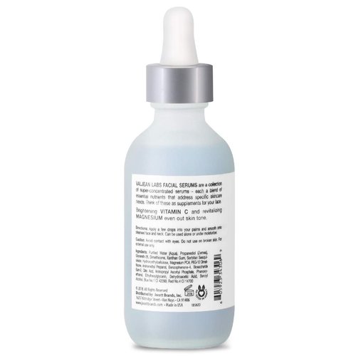 Valjean Labs Facial Serum, Glow | Vitamin C + Magnesium | Helps to Brighten and Clear Skin, Even Tone and Prevent Wrinkles | Paraben Free, Cruelty Free, Made in USA (1.83 oz)