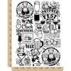 Cocktails Wine Beer German Oktoberfest Temporary Tattoo Water Resistant Fake Body Art Set Collection - Black (One Sheet)