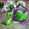 Sage's Portal Animal Familiars Resin DND Dice Set Polyhedral Dice Set for Dungeons and Dragons RPG Pathfinder Tabletop TTRPG (Green Frog)