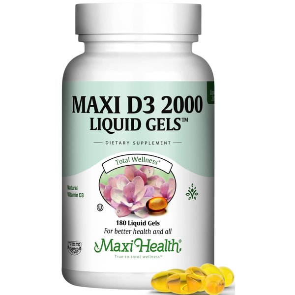 Kosher Vitamin D3 2000IU - Highly Absorbable Vitamin D Supplements for Healthy Immune Response, Calcium Absorption, Teeth & Bone Health - Vit D3 Vitamin 2000 IU - Vitamin D 3 - 180 Liquid Gels