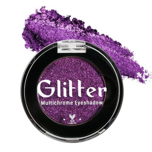 Multichrome Holographic Eyeshadows Purple Gold, Chameleon Shimmer Eye Shadow Pigmented Powder, Long Lasting Glitter Eyeshadow for Women and Girls, No Fall off Sparkle Metallic Eye Makeup for Gift-1C