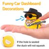 wonuu Car Rubber Duck Ornament Cool Car Accessories Duck Car Dashboard Decoration Special Prop Cowboy Hat Necklace, M416