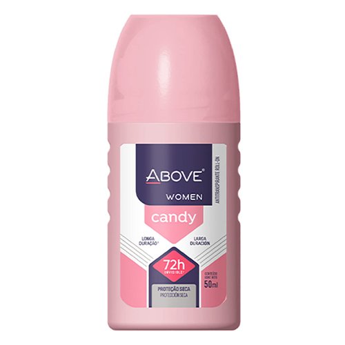 ABOVE Roll-On Deodorant, Classic Candy, 1.7 oz - 72-Hour Protection - Dry Touch - Floral Fragrance - For All Skin Types - No Stain Deodorant