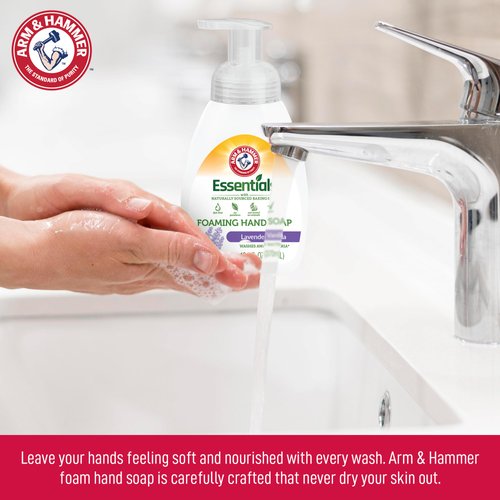 Arm & Hammer Foaming Hand Soap for Skin Cleaning - Antibacterial Hand Soap with Lavender Vanilla Scent - Hand Soap Pump with Aloe Vera & Different Ingredients 12.5 Fl Oz (370mL)