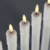 Eywamage White Dripping Wax Flameless Taper Candles with Remote, Flickering Battery Operated LED Candlesticks Set of 6