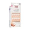 KISS Salon Acrylic Press On Nails, Nail glue included, 'Sugar Rush', French, Medium Size, Square Shape, Includes 28 Nails, 2g Glue, 1 Manicure Stick, 1 Mini File