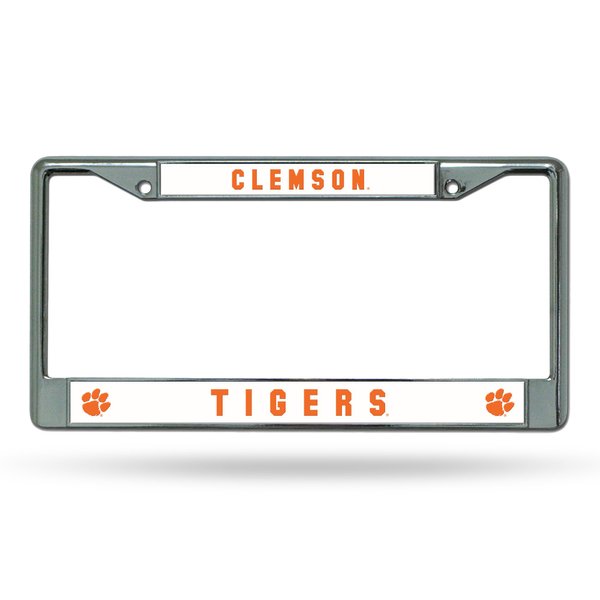 Rico Industries NCAA Clemson Tigers Standard Chrome License Plate Frame, 6 x 12.25-"