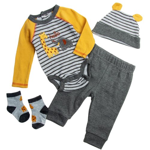 Reborn Baby Doll Clothes 22 inch Boys Accessories Out fit for 22-24 Inch Reborn Doll Baby Boy Doll Clothes 4pcs Set