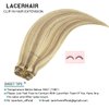 Lacer Hair Real Hair Extensions Clip In Human Hair Soft Virgin Hair For Women Light Brown Highlighted Platinum Blonde Color Thick Full Head Hair Extensions 120g 7 Pieces 18 Inch