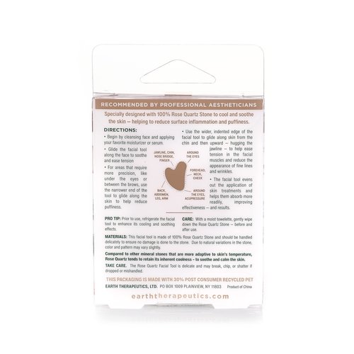 Earth Therapeutics Rose Quartz Soothing Facial Tool – Anti Aging Massage Tool – Gua Sha Tool for Face – Sculpt your Face & Increase Circulation