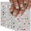 9 Sheets Christmas Nail Art Stickers 3D Christmas Nail Decals with Santa Claus Snowflake Elk Deer Snowman Xmas Tree Design Manicure Decal Winter Cartoon Christmas Nail Art DIY Decor Supplies for Women