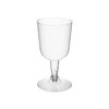 Party Essentials Disposable Hard Plastic Two Pieces Wine Glasses, 20-Count, 7-Ounce, Clear