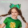 Catery St Patrick's Day Headband Led Cat Ears Headbands Feather Shamrock Hairband Irish Green Shamrock Party Hair Accessories for Women and Girls