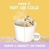 Promora 12 oz Paper Ice Cream Cups Disposable, Disposable Bowls for Hot Soup or Dessert with Spoons, Perfect for Hot & Cold Food, Disposable Soup Bowls, Ice Cream Bowls Disposable (White, 12 oz)