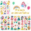 Partywind Glitter Princess Temporary Tattoos for Girls Party Favors, Princess Fairy Birthday Decorations Party Supplies, Tattoo Stickers for Kids Goodie Bag Stuffers Fillers