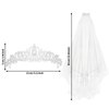 YARIEW Silver Crown + Bride Veil Set, Rhinestone Wedding Bridal Tiara, Bridal Shower Decorations, Bride Headband Veil Bachelorette Party Decorations Prom Bridal Shower Birhday Gift for Women and Girls