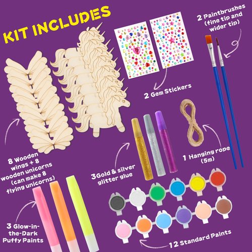 Yrinfay Glow in The Dark Unicorn Painting Kit - Arts and Crafts Easter Gifts for Kids 4-8 8-12 - Creative Cool Art Toys for Boys & Girls Ages 6 7 8 9 10 11 12 Years Old