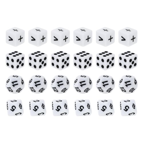 NUOBESTY Teaching Dice Set, Math Dice Games for Kids 8-12, Include Math Operation Dice, Number Dice and Dot Dice for Math Teaching Classroom Supplies 24Pcs