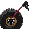 HIRCQOO 2.2" Rubber Tires Inflatable OD135mm & 12mm Hex Hub Plastic Beadlock Wheel Rims Compatible with Axial SCX10 Tamiya CC01 TF2 Traxxas 1/10 RC Monster Truck Crawler (Yellow)