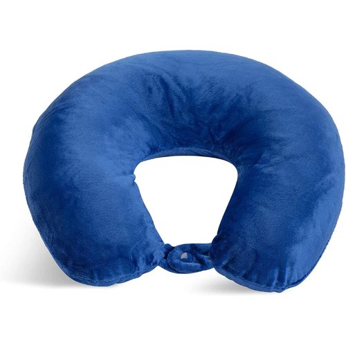 Wolf Essentials Adult Cozy Soft Microfiber Neck Pillow, Compact, Perfect for Plane or Car Travel, Cobalt
