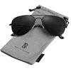 SOJOS Classic Aviator Polarized Sunglasses for Men Women Vintage Retro Style,Black/Grey
