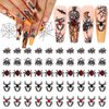 WOKOTO 50pcs 3D Black Spider Nail Charms For Halloween Holiday Charms For Acrylic Nails Black Spider Cobweb Alloy Nail Jewelrys For Women Girls Halloween Nail Gems Charms Rhinestones Accessories