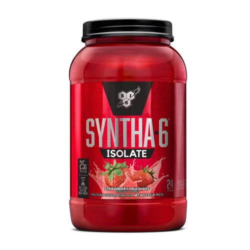BSN SYNTHA-6 Isolate Protein Powder, Strawberry Protein Powder with Whey Protein Isolate, Milk Protein Isolate, Flavor: Strawberry Milkshake, 24 Servings (Packaging May Vary)